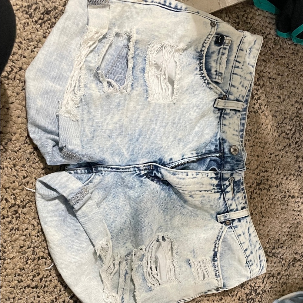 KanCan Light Blue Distressed Jean Shorts